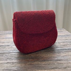 Red beaded bag